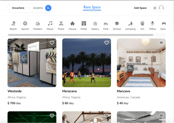 rent space large screen